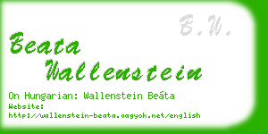 beata wallenstein business card